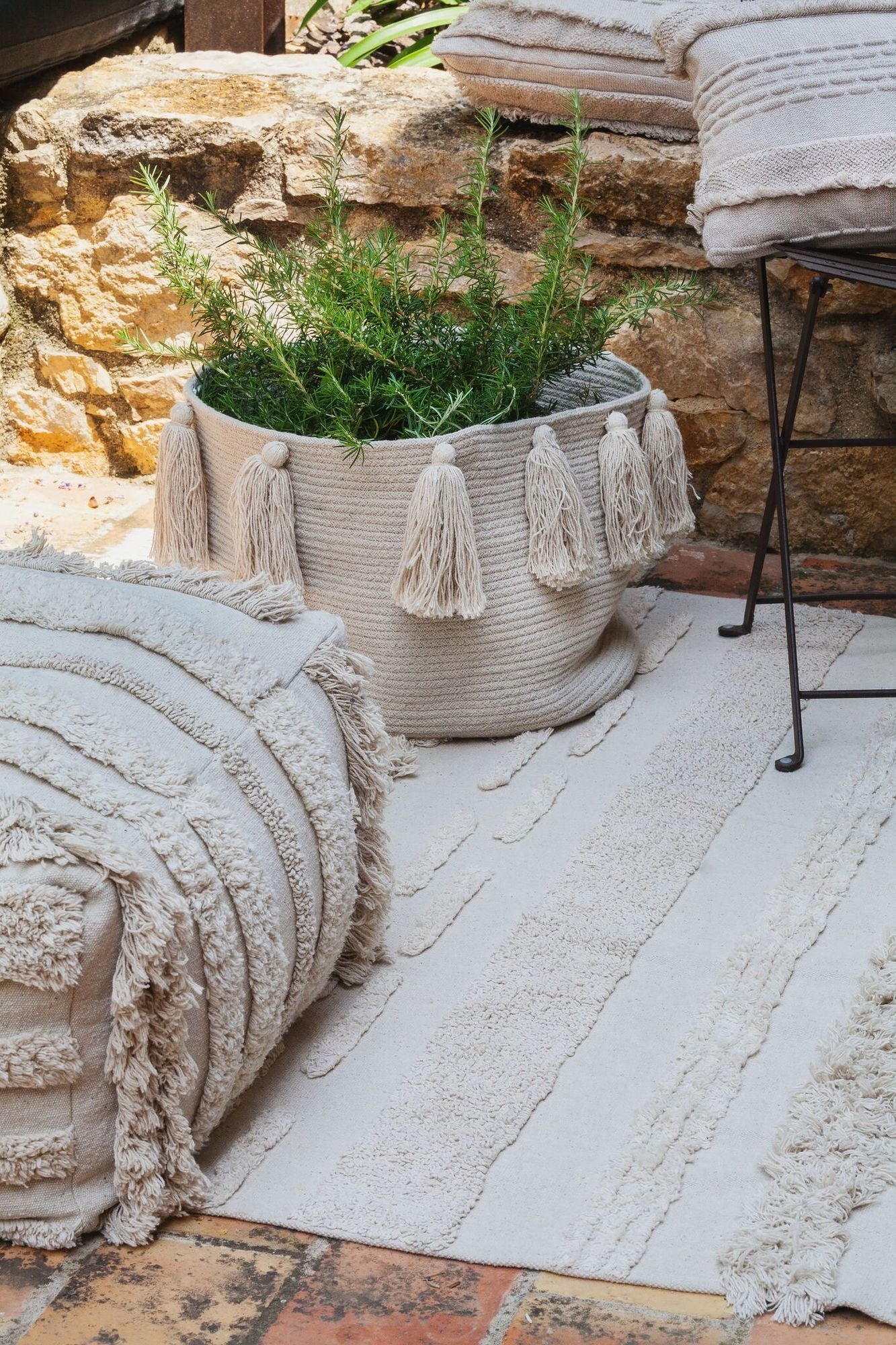 Lorena Canals Pouffe Air Natural 54x54x27cm - Image 3